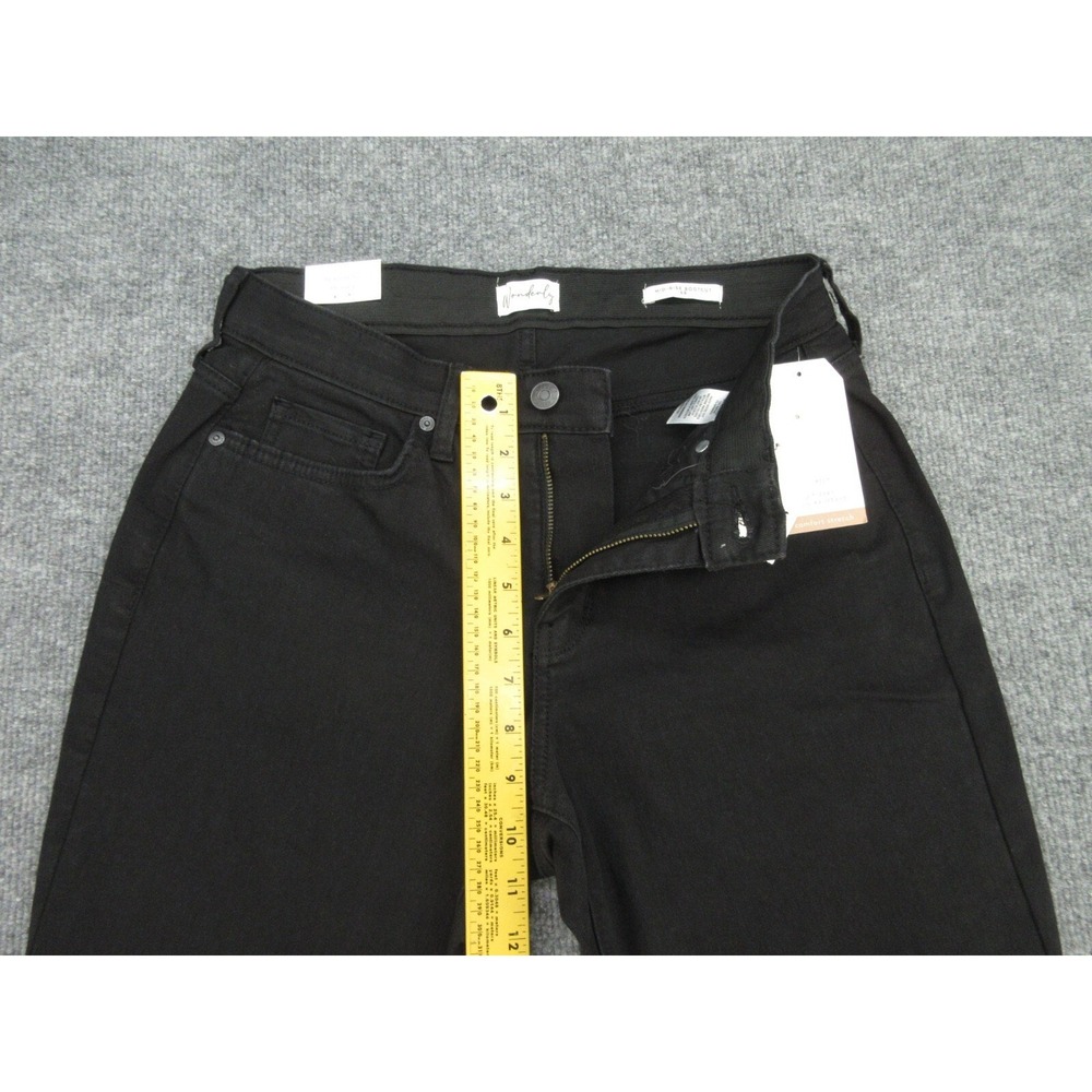Wonderly Womens Jeans Bootcut NWT Black Mid Rise Slight Flare Stretch 6R - Picture 5 of 11